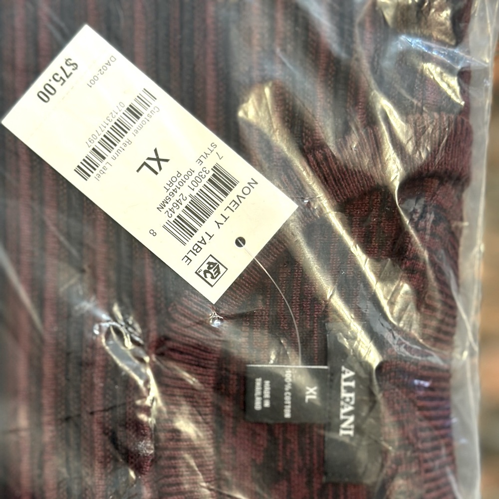 NWT Macy's Alfani Men's Sweater Port Red  Ottoman Textured Crewneck - Picture 14 of 14